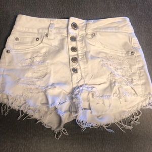 American Eagle high waisted white shorts